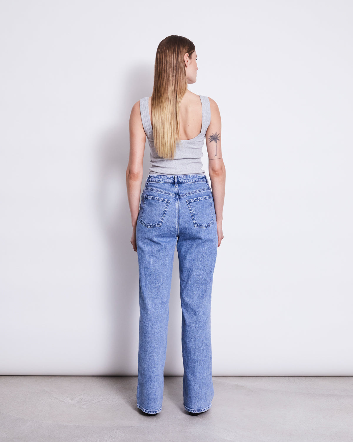 SLITTED WIDE LEG JEANS SELENE LIGHT BLUE