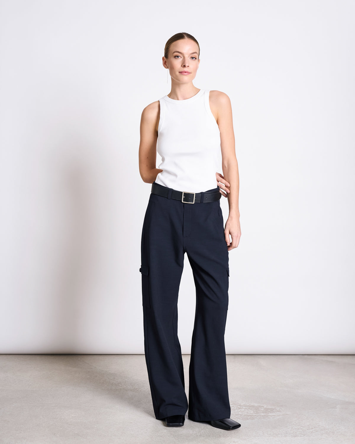 ORGANIC COTTON TANK TOP PORTO LONG WHITE GOTS