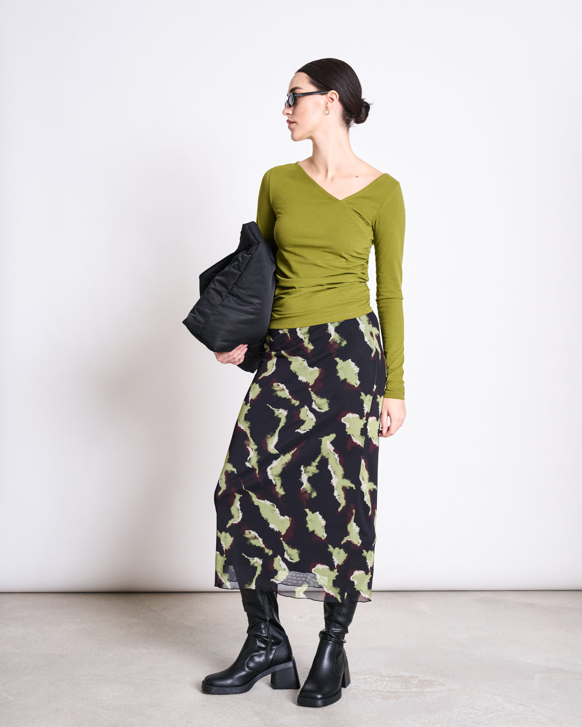 MESH MAXI SKIRT SMUK MOSSFIRE