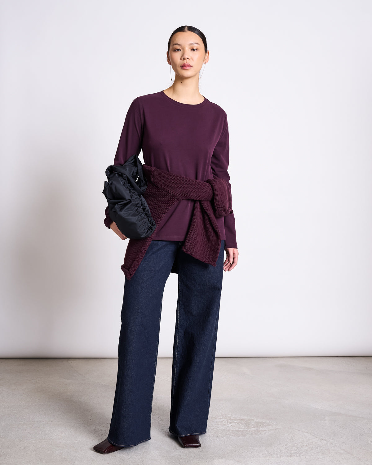 BRUSHED LONGSLEEVE BOY CHERRY LACQUER GOTS