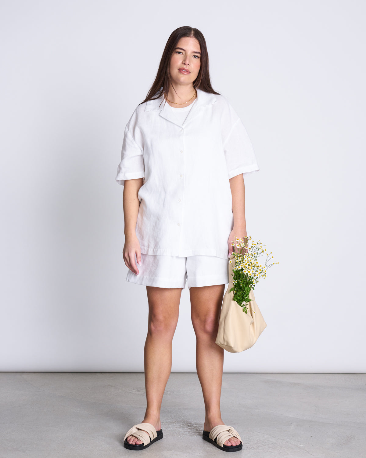 LINEN SHIRT GENT WHITE