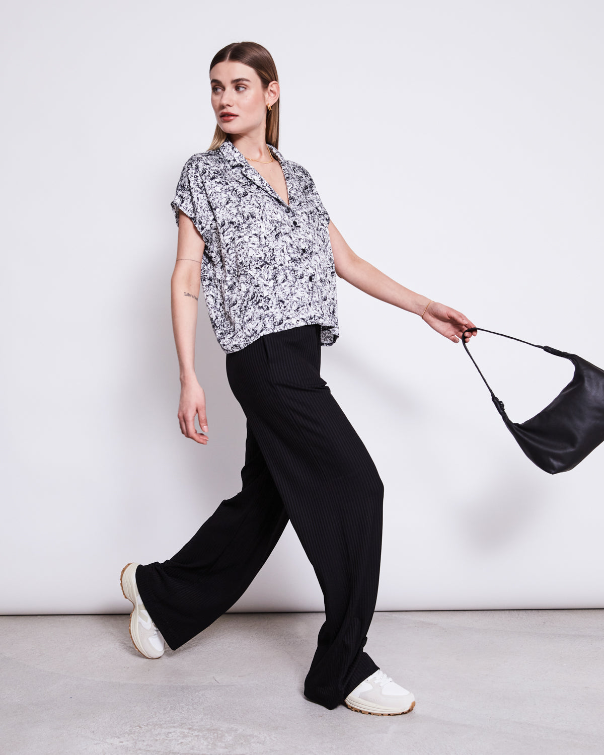 BLOUSE TIERRA NERVOUS PRINT BLACK