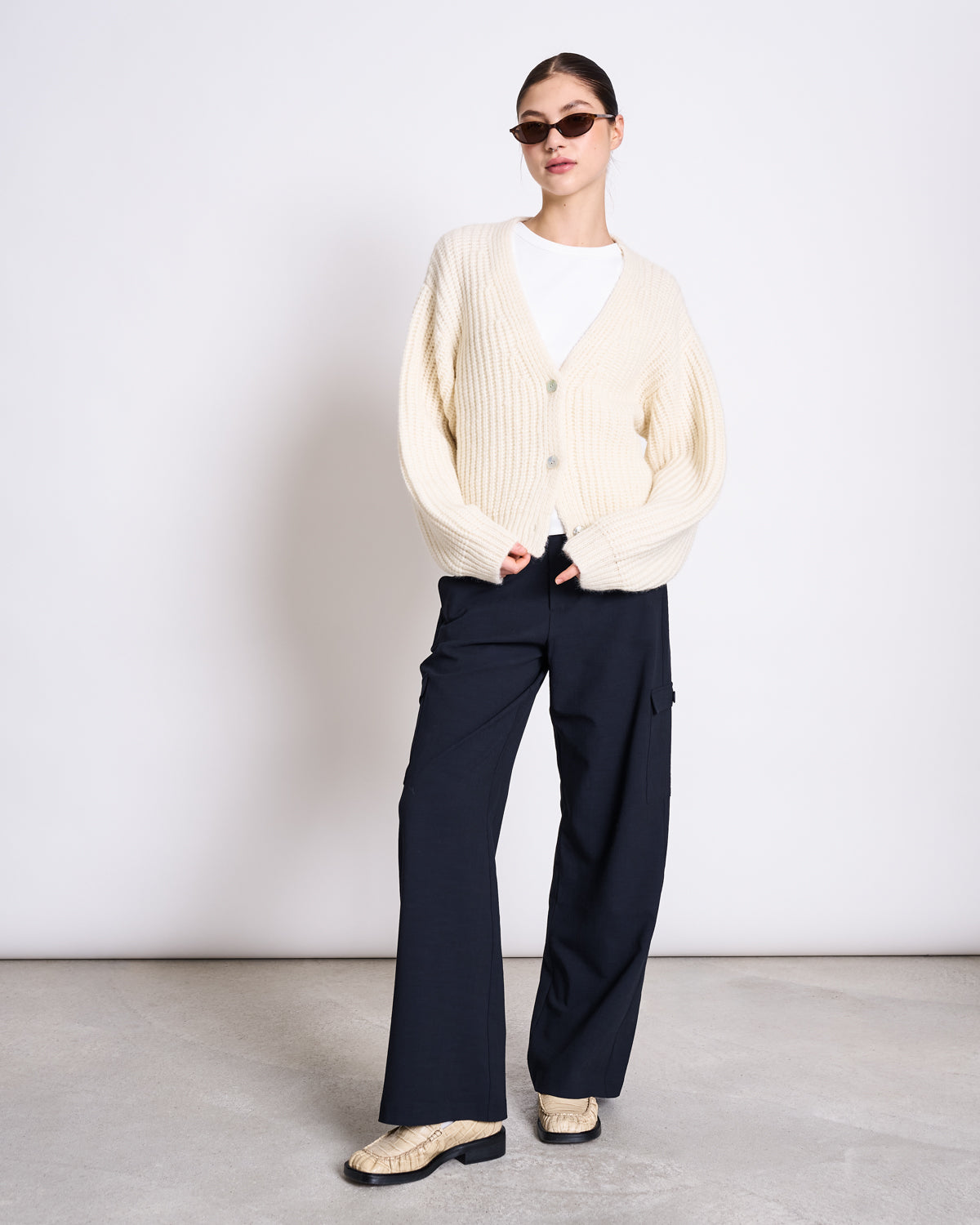 ALPACA MIX CARDIGAN WOOLY LENA OFFWHITE