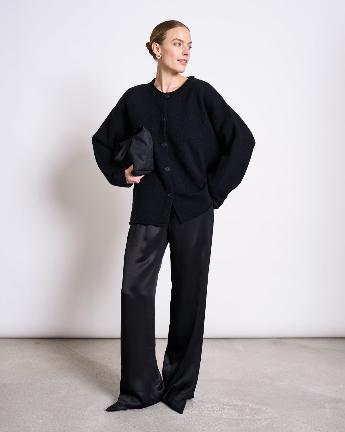 OVERSIZED WOOL CARDIGAN TINCO BLACK GOTS