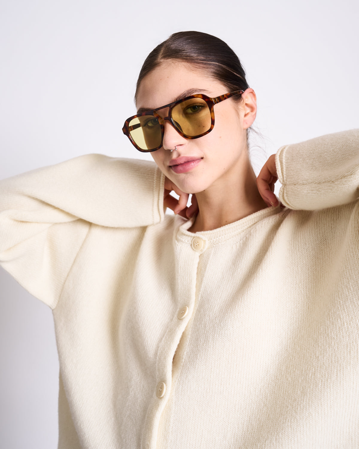 OVERSIZED WOOL CARDIGAN TINCO OFFWHITE GOTS