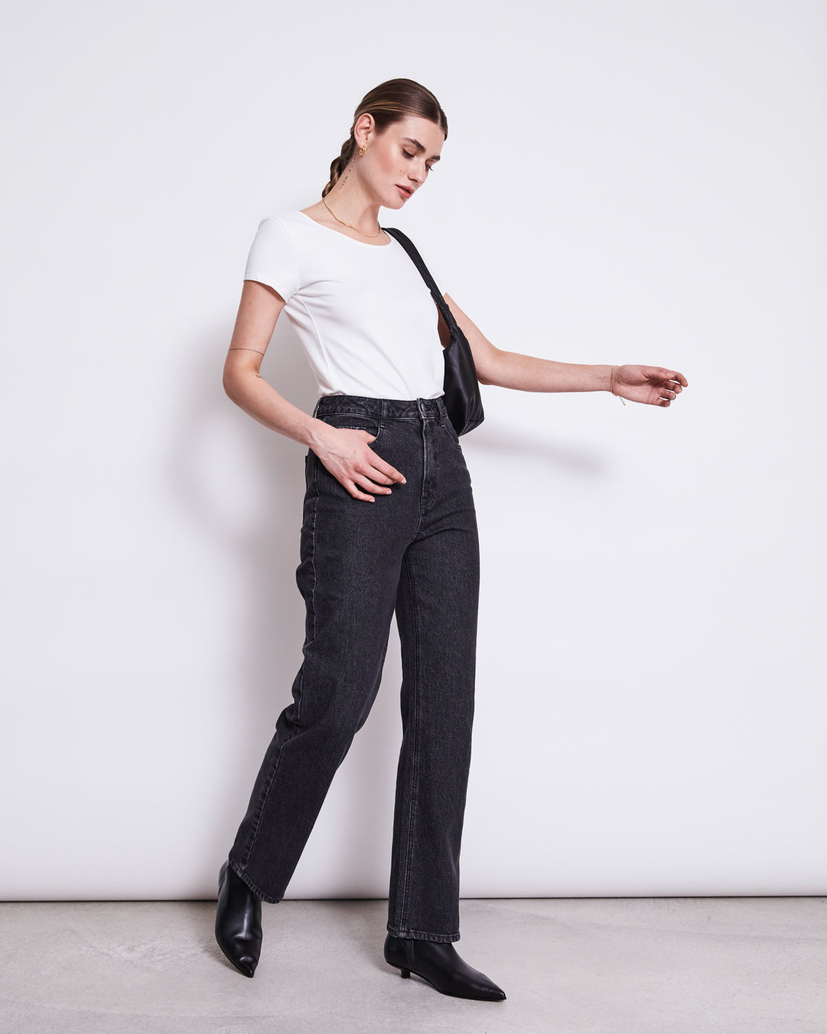 STRAIGHT LEG JEANS ALBA FADED BLACK
