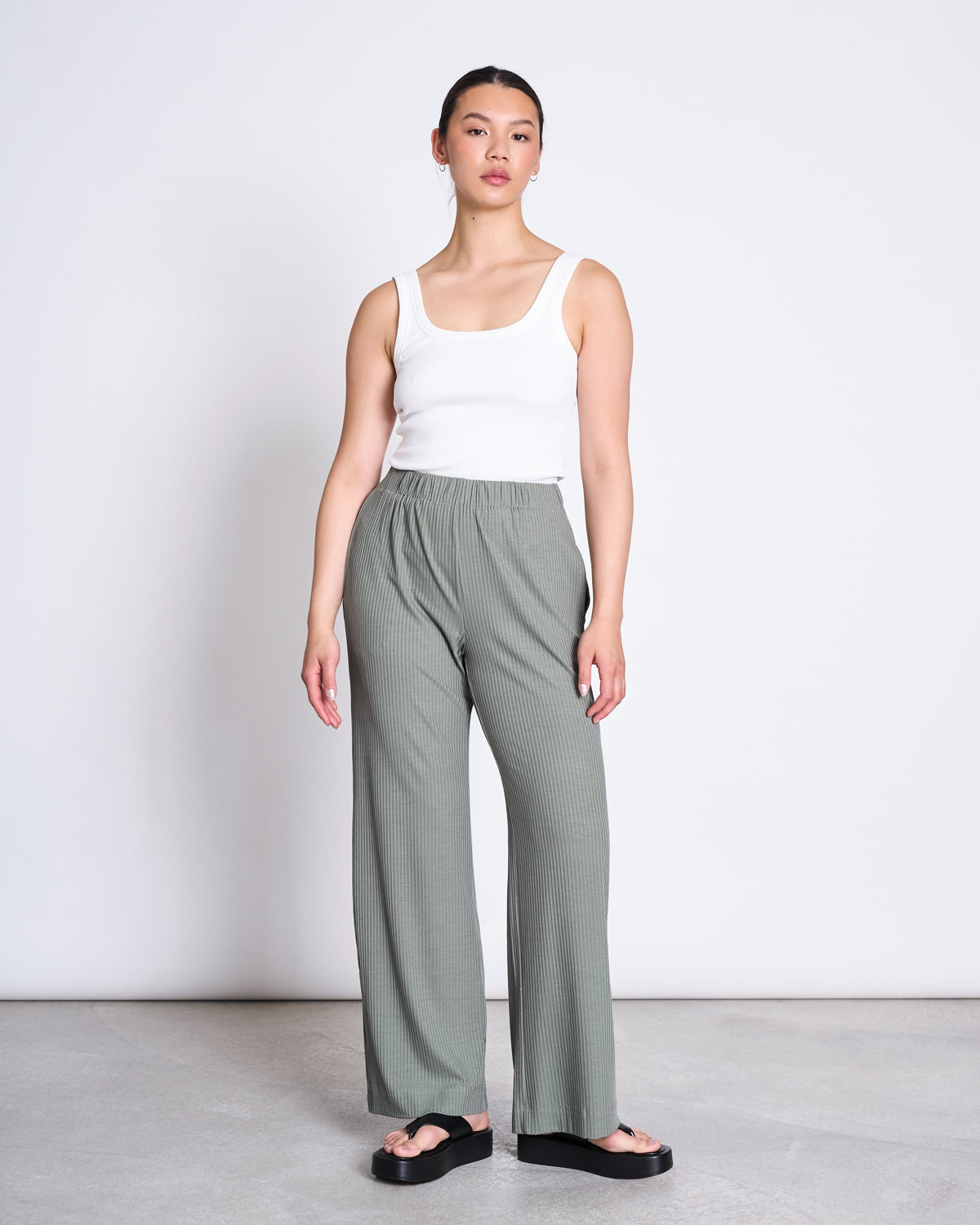 TENCEL™ LYOCELL RIB PANTS SMILLA SEA SPRAY