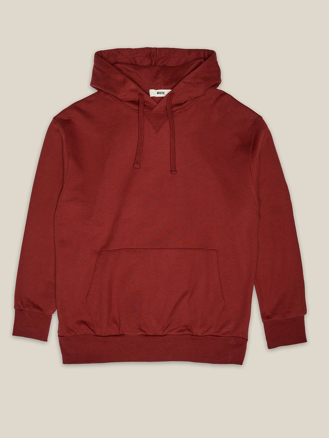 Bequemes Herren Sweatshirt mit Kapuze aus reiner Baumwolle in dunkelrot made in Portugal