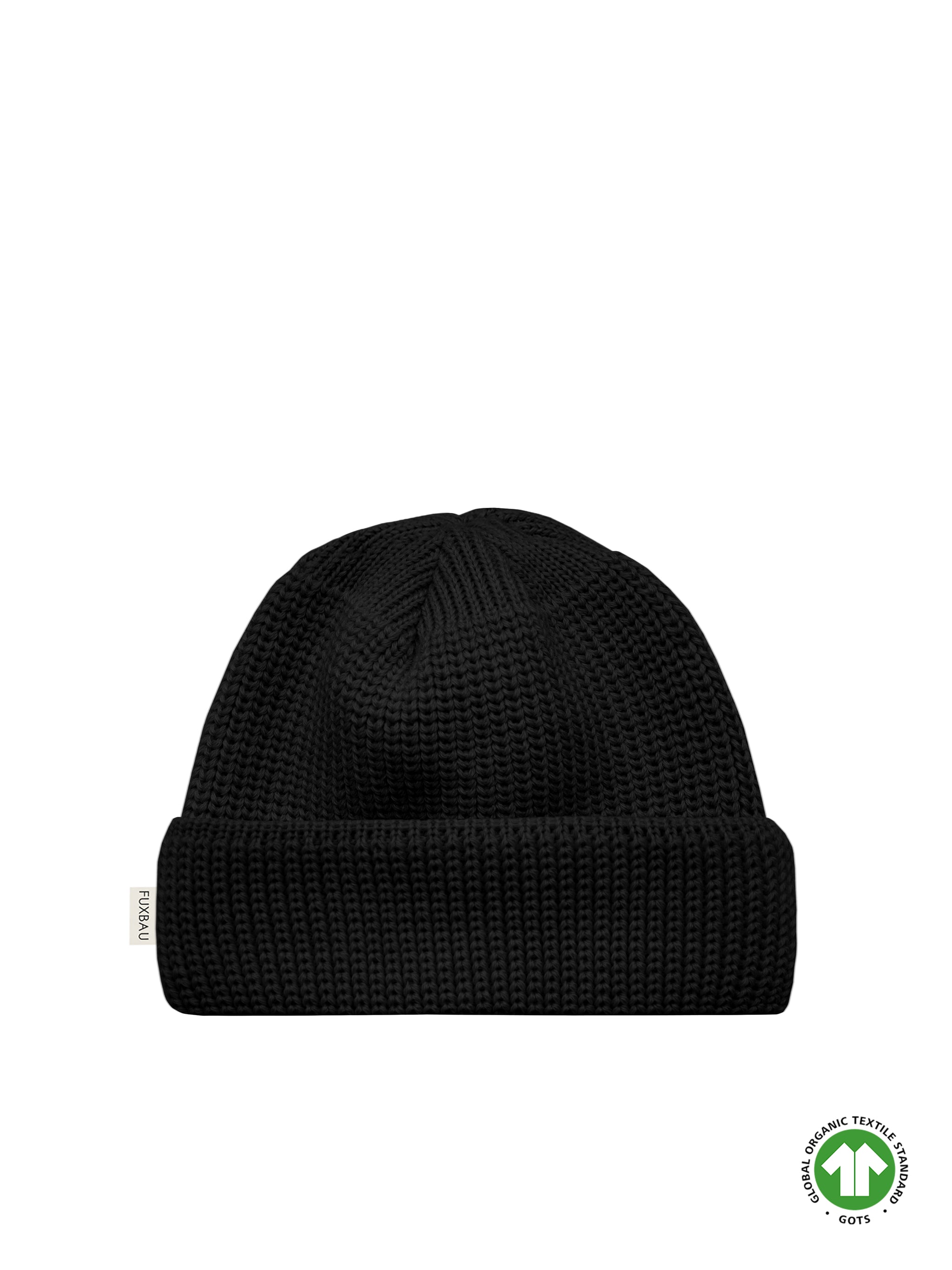 Kurze Merino Fischermütze - schwarz