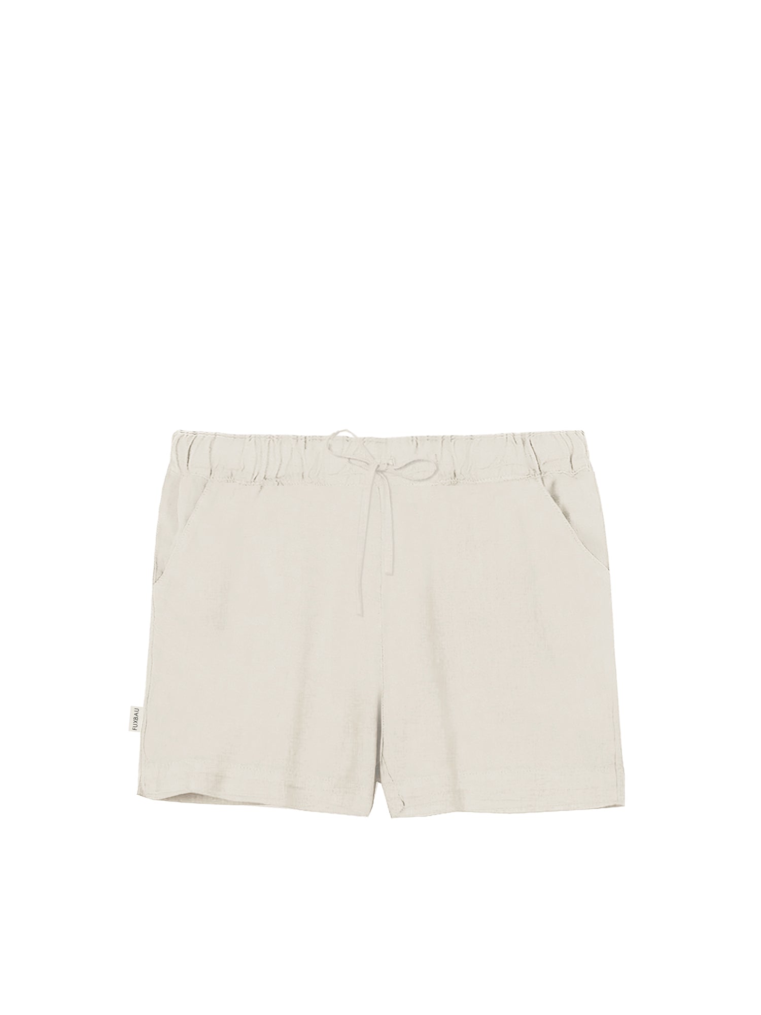 FUXBAU Fair Fashion Frauen Leinenshorts in cremeweiß aus 100% Leinen und fair hergestellt in Portugal