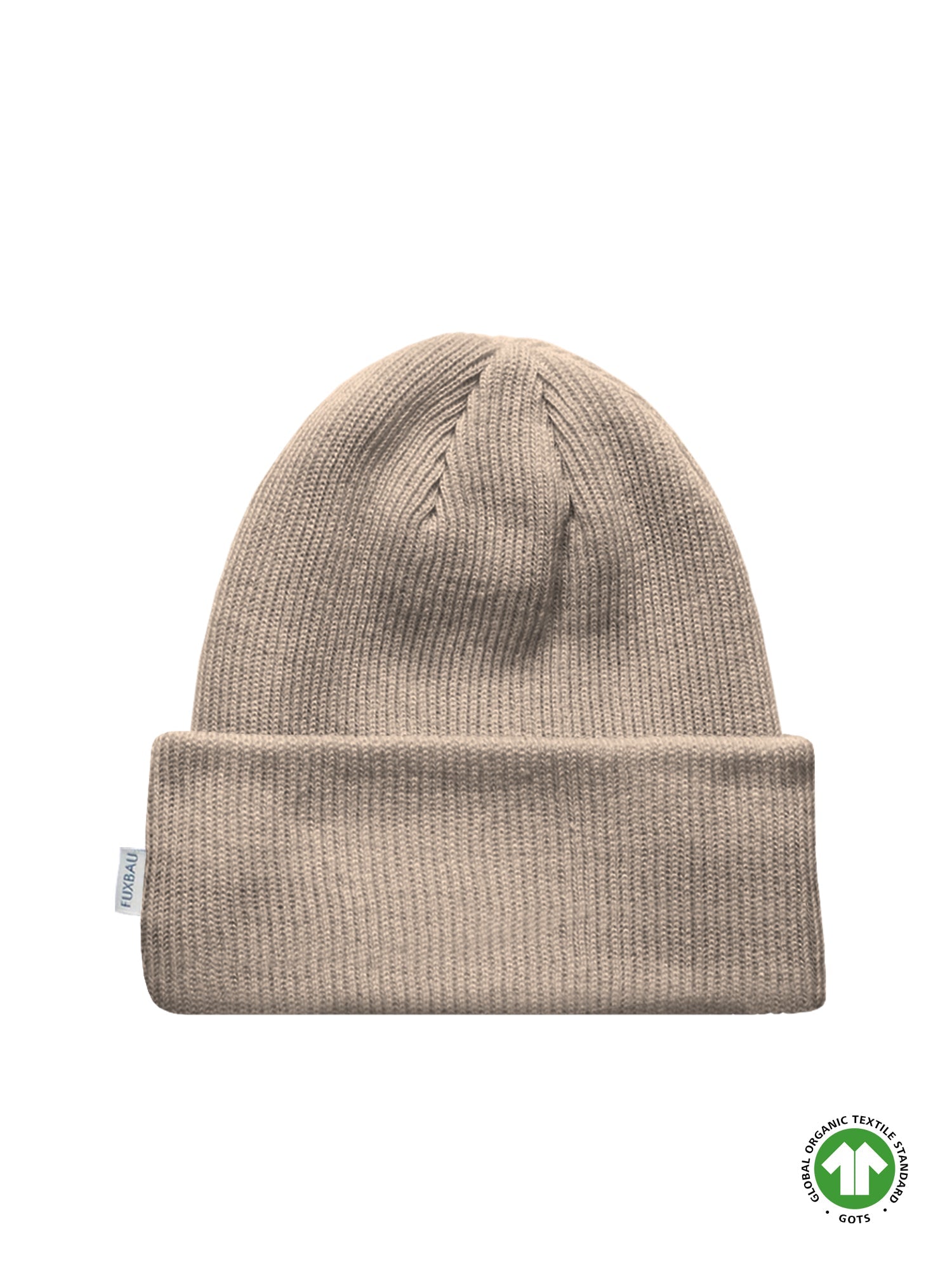 FUXBAU Merino Strickmütze in sand aus 100% GOTS zertifizierter Merinowolle