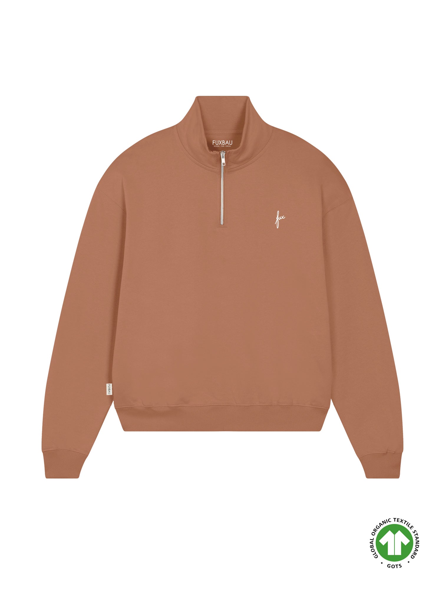 Frauen fux Half Zip Sweater - karamell