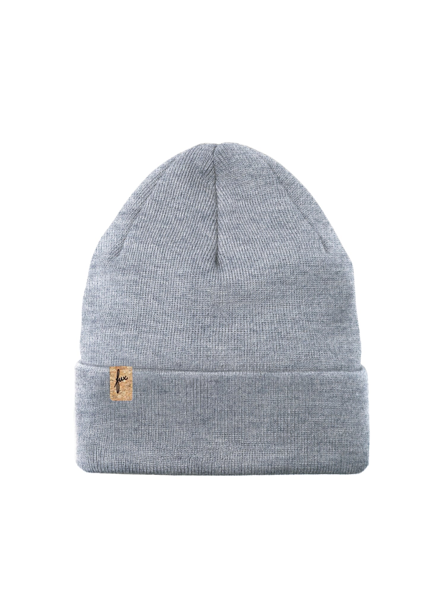 Merino Kork Beanie - graumeliert