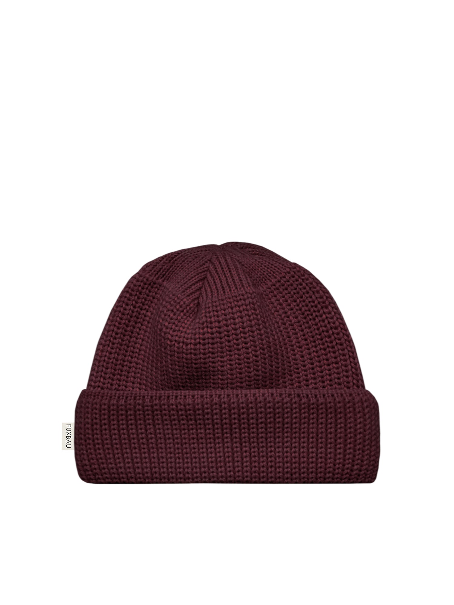 Kurze Merino Fischermütze - bordeaux