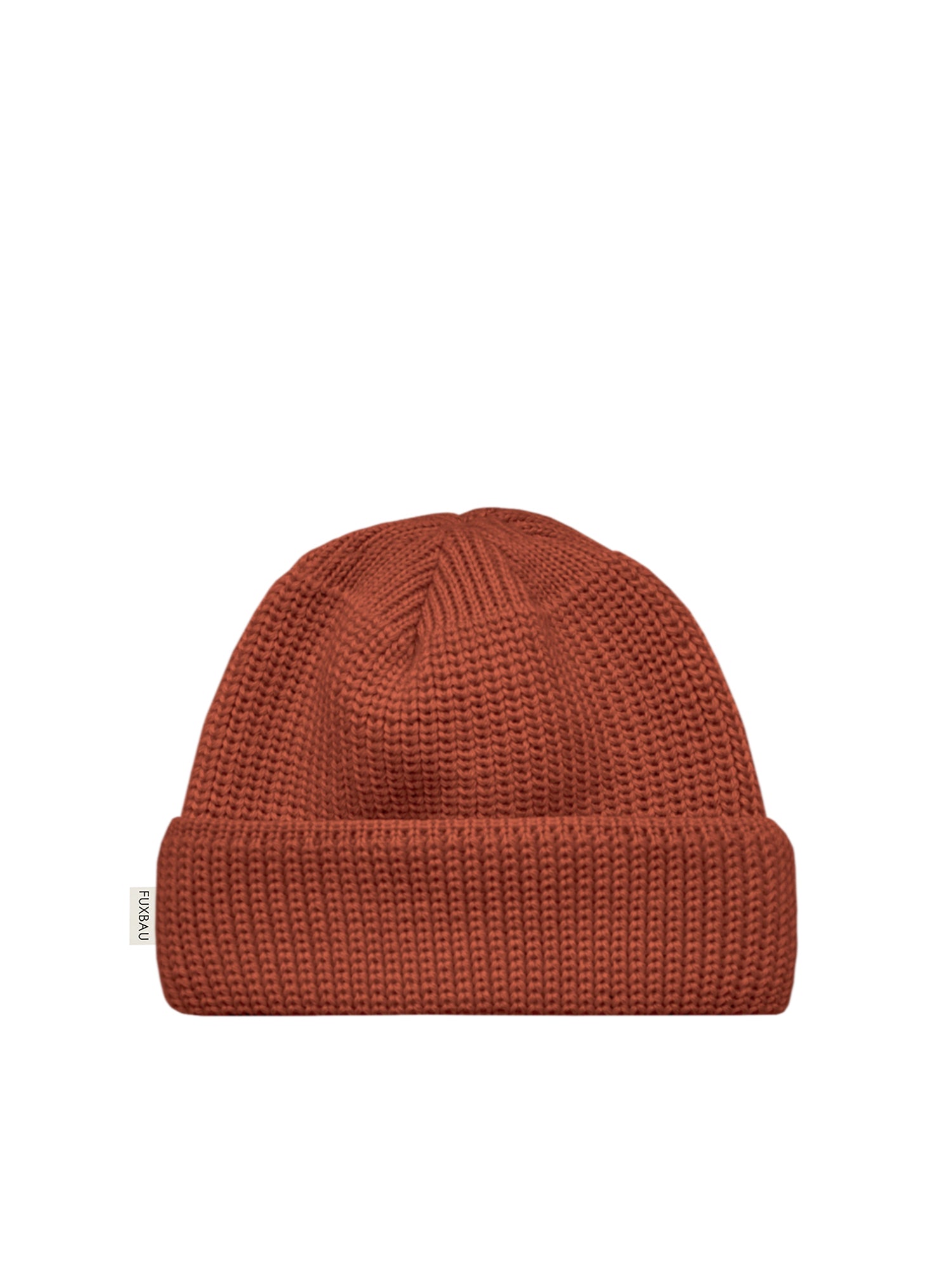 Kurze Merino Fischermütze - herbstorange