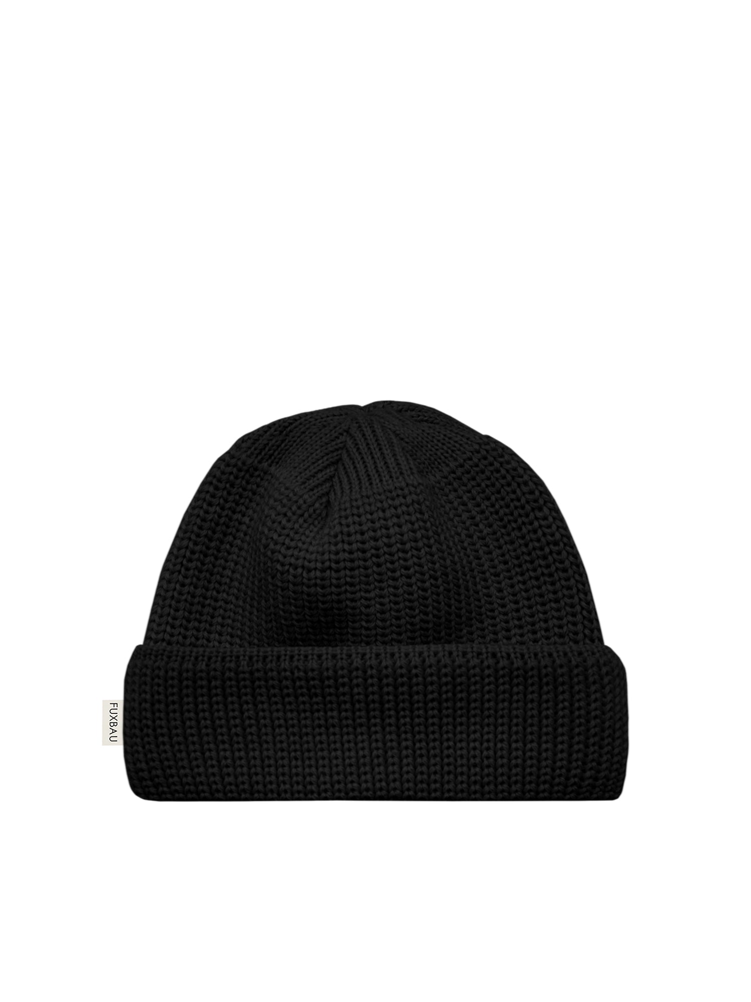 Kurze Merino Fischermütze - schwarz