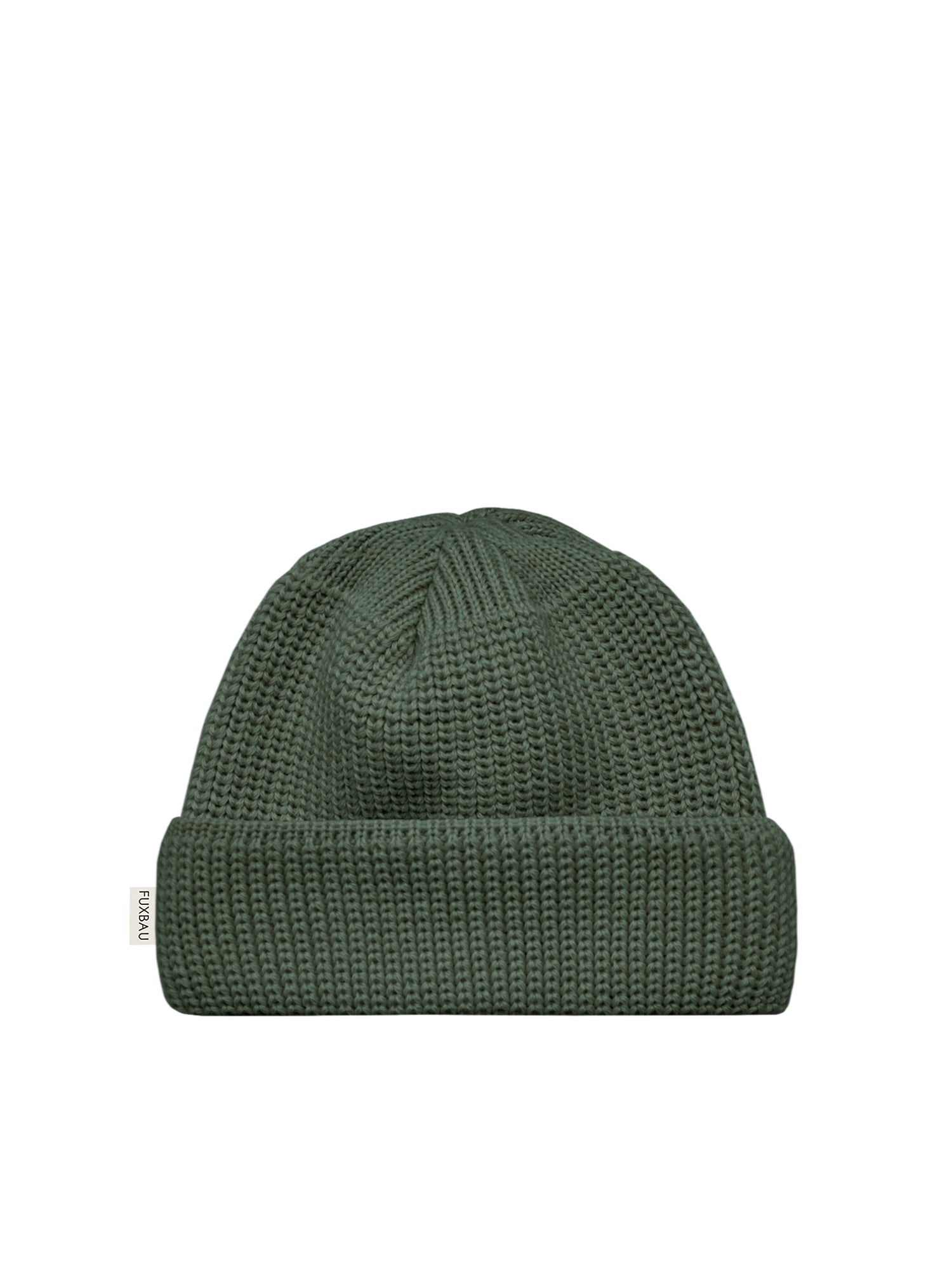 Kurze Merino Fischermütze - waldgrün