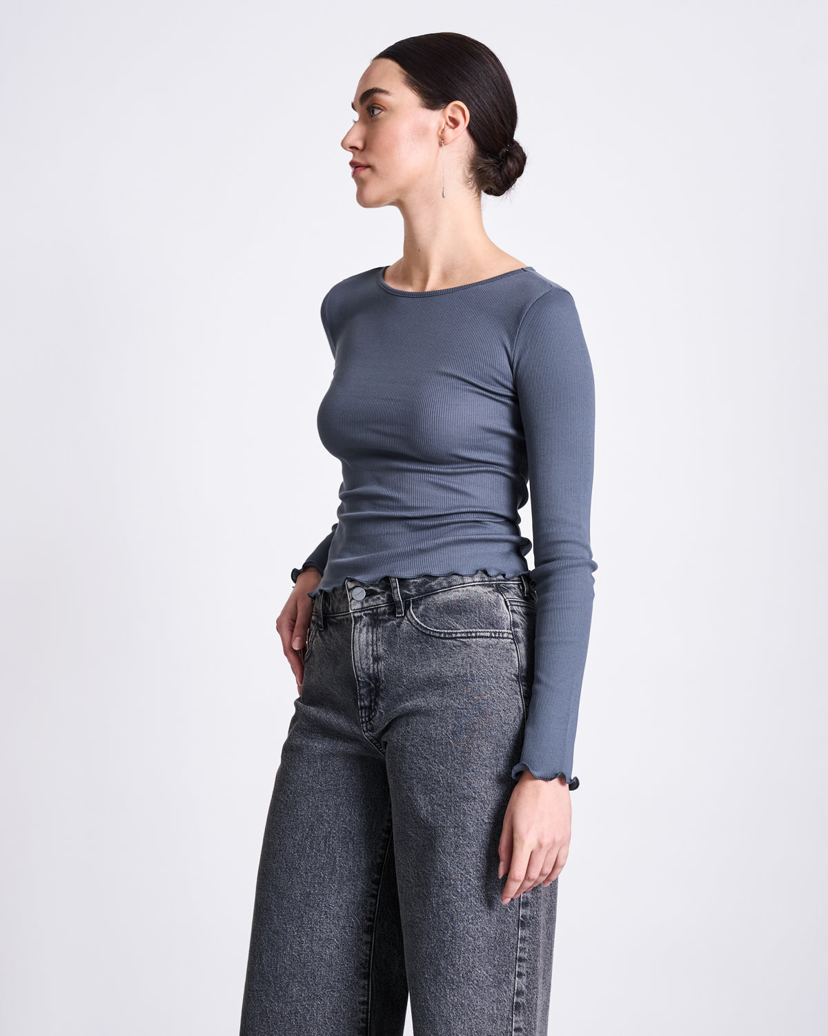 MINIRIB LONGSLEEVE AVERSA TURBULENCE GOTS