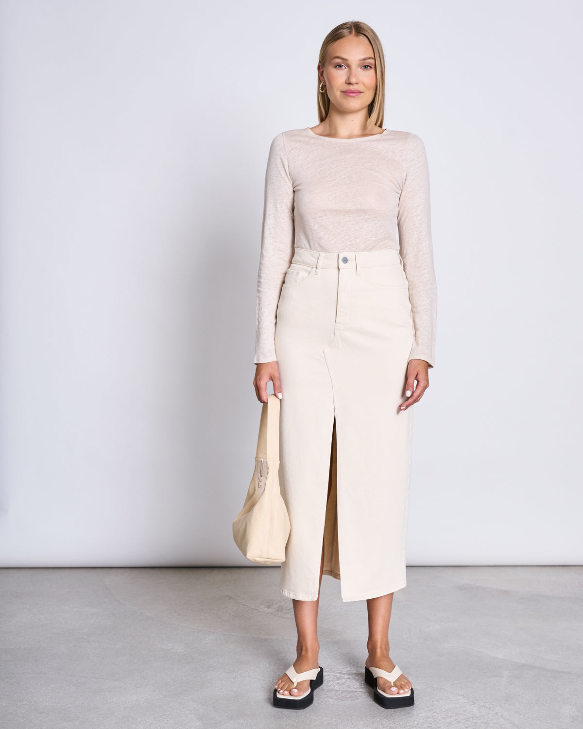 LINEN LONGSLEEVE KEISS IVORY GOTS