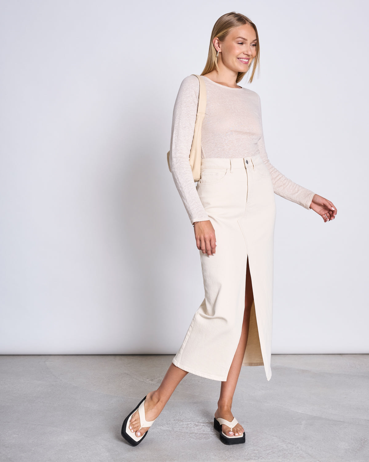 LINEN LONGSLEEVE KEISS IVORY GOTS
