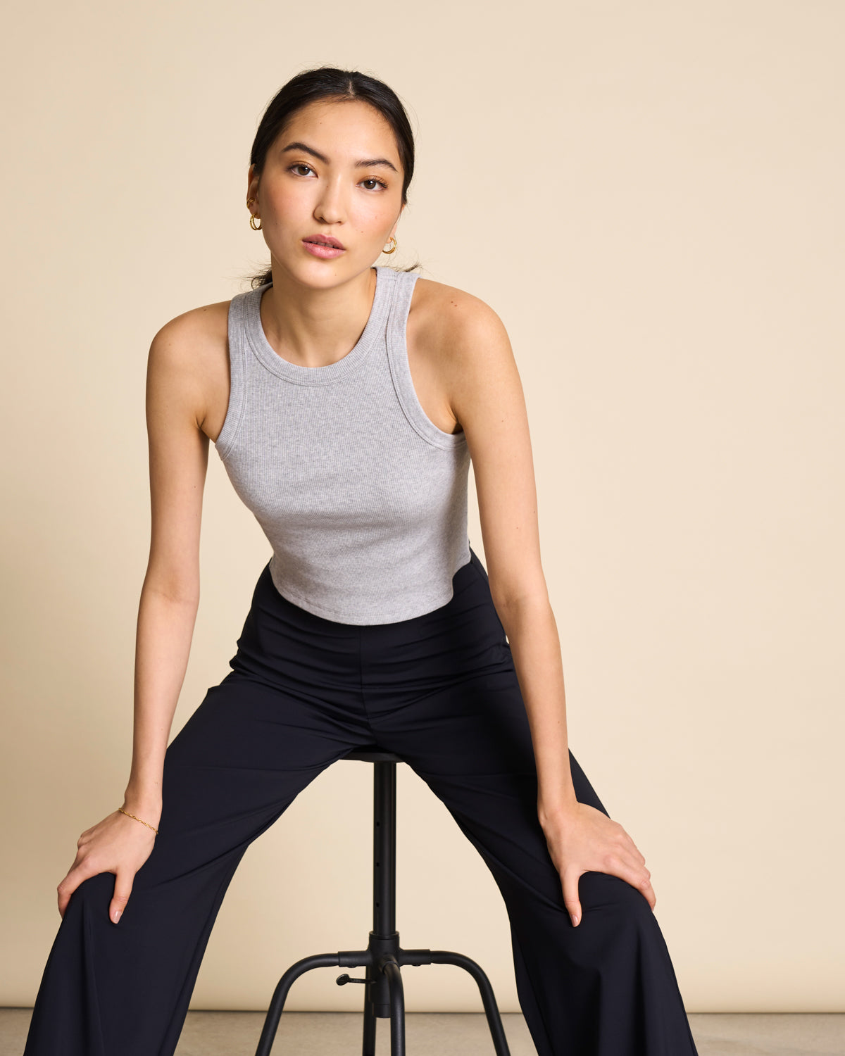 ORGANIC COTTON TANK TOP PORTO LIGHT GREY GOTS