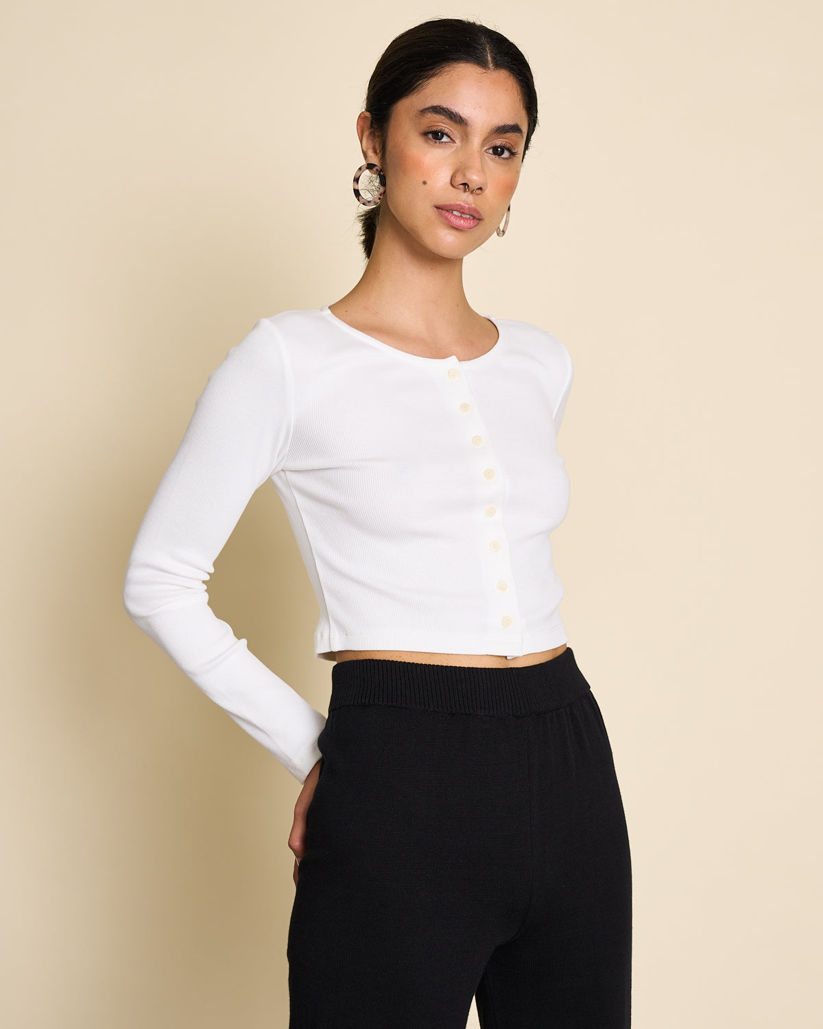 KNIT PANTS ANA BLACK GOTS