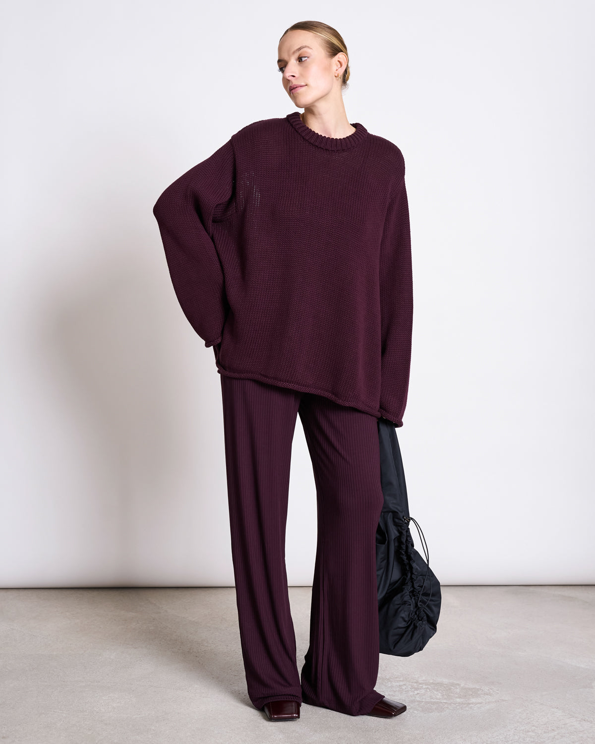 TENCEL™ LYOCELL RIB PANTS SMILLA CHERRY LACQUER
