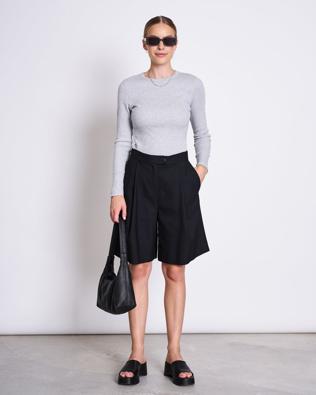 RIB LONGSLEEVE MURI LIGHT GREY GOTS