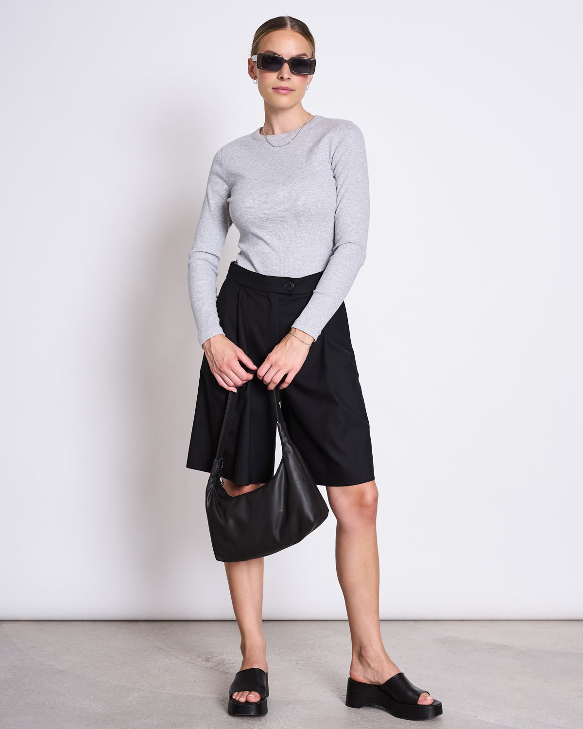 RIB LONGSLEEVE MURI LIGHT GREY GOTS