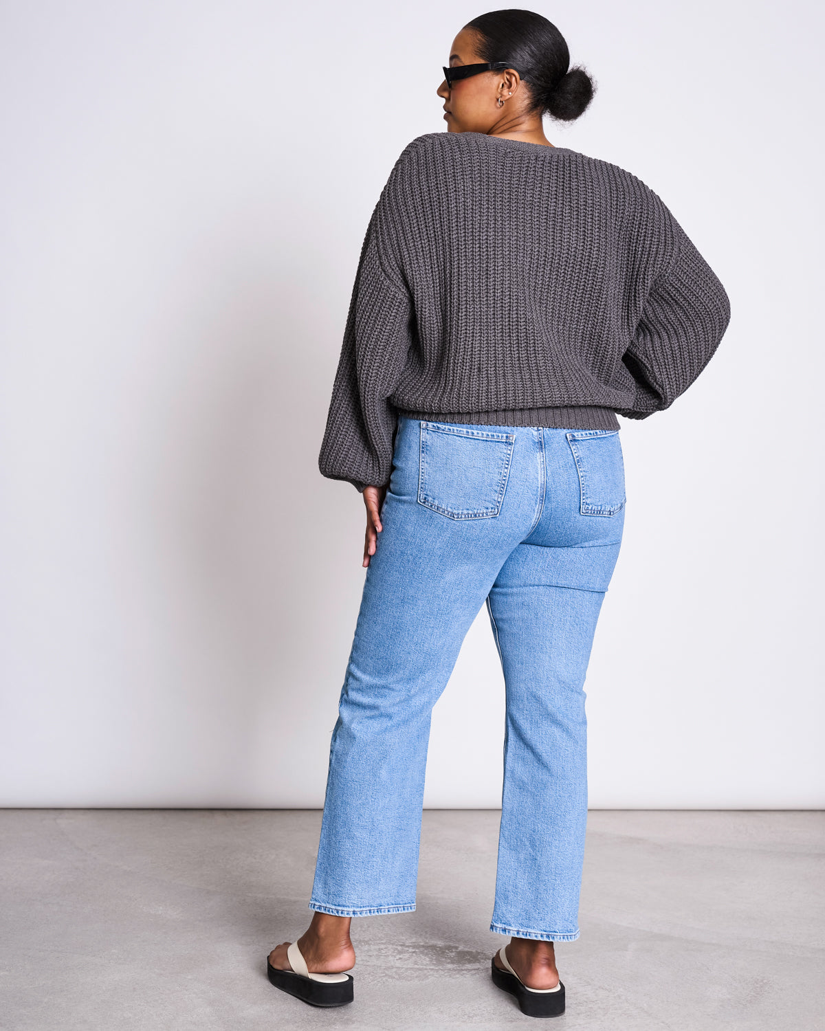 CHUNKY CARDIGAN LENA DARK GREY GOTS