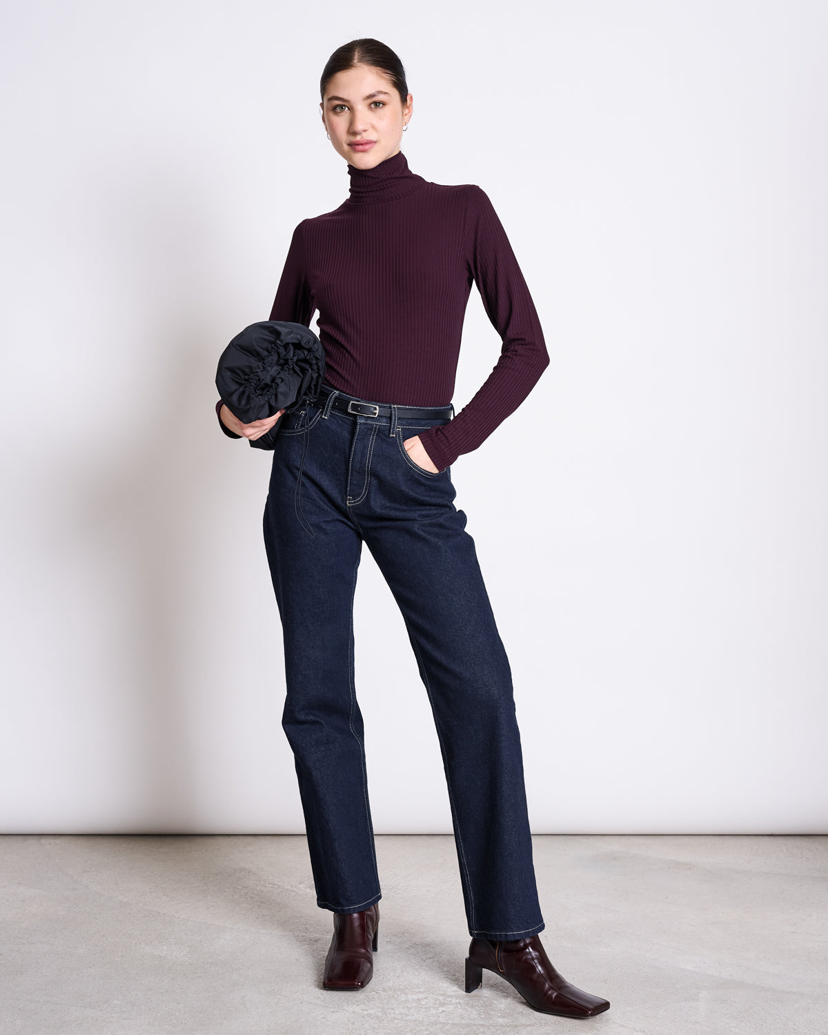 TENCEL™ LYOCELL RIB TURTLENECK MIO CHERRY LACQUER