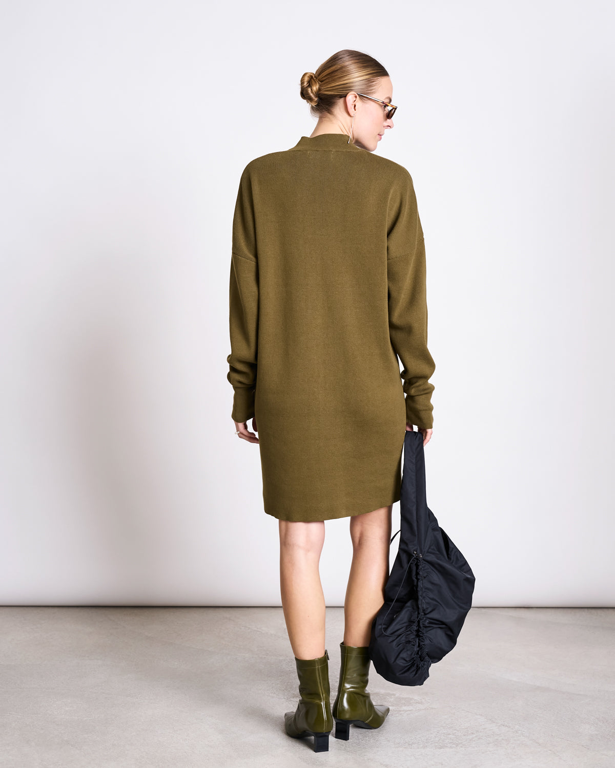 KNIT DRESS NUNA WOODY OLIVE GOTS