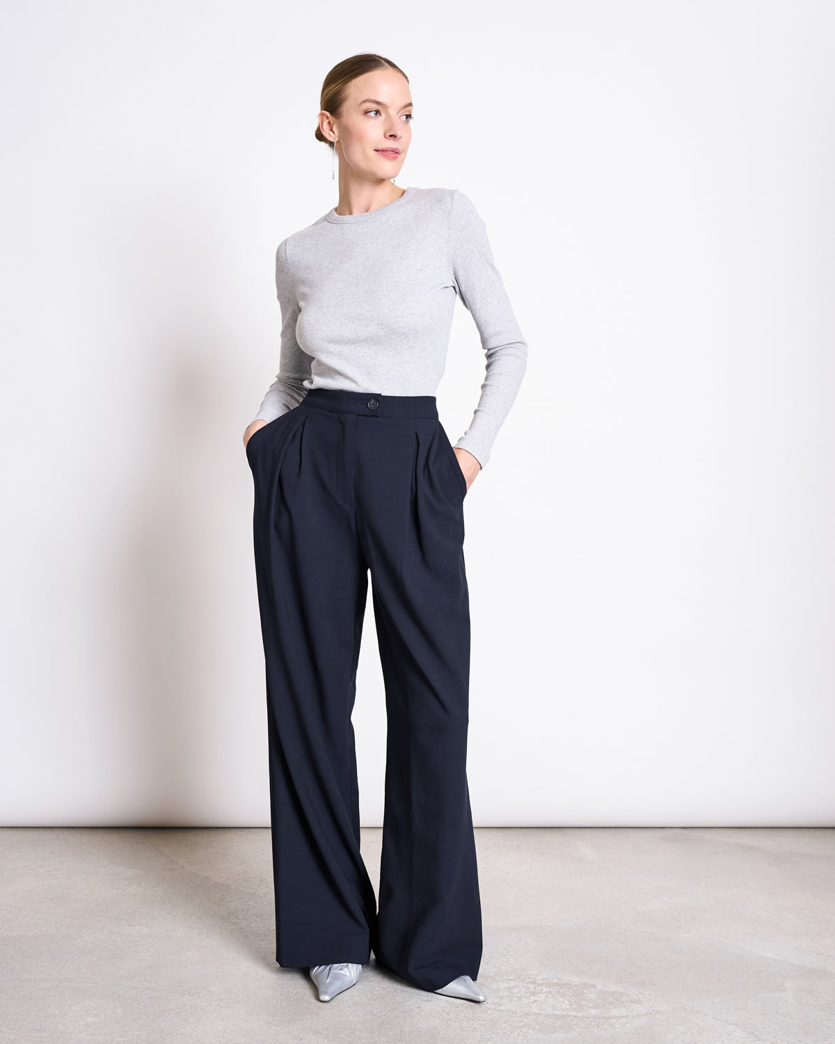 RIB LONGSLEEVE MURI LIGHT GREY GOTS