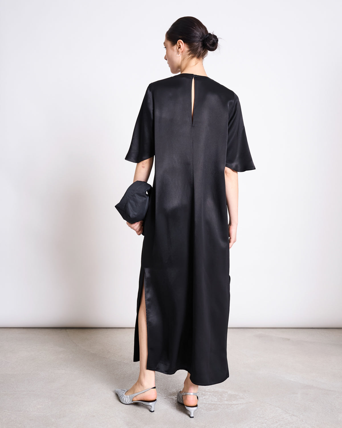 SILKY T-SHIRT DRESS CALEU BLACK
