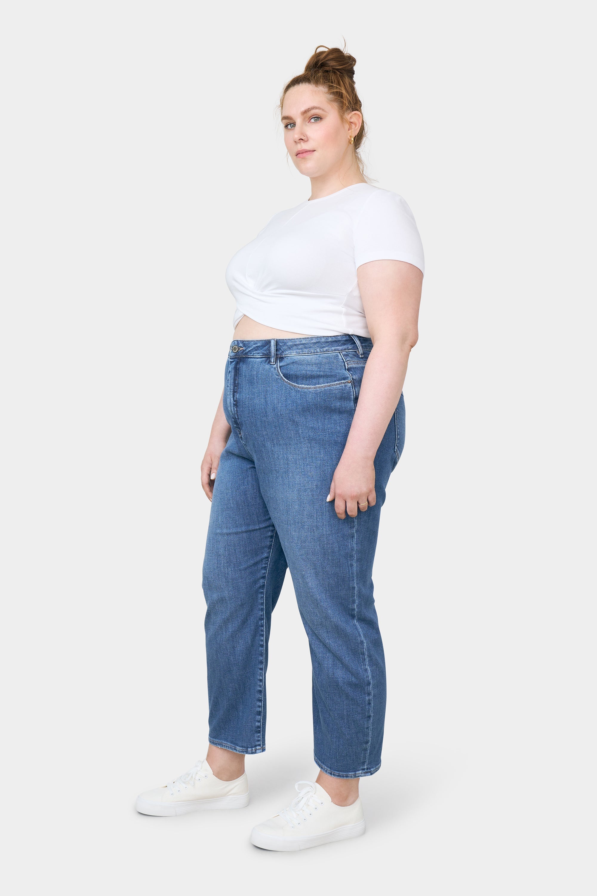 STARDUST O-Shape Soft Denim - Curvy - Medium Blue