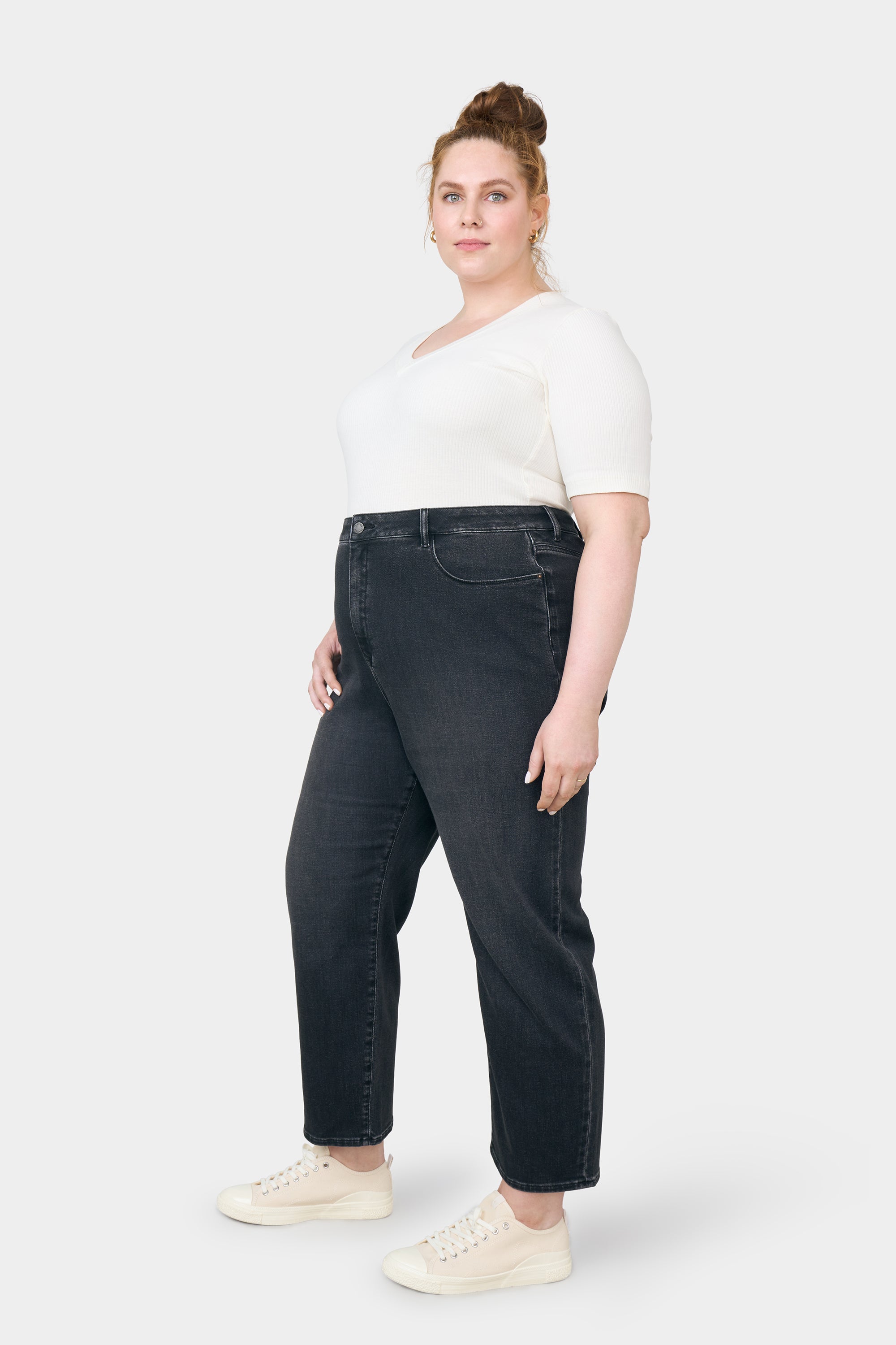 STARDUST O-Shape Soft Denim - Curvy - Black/Black