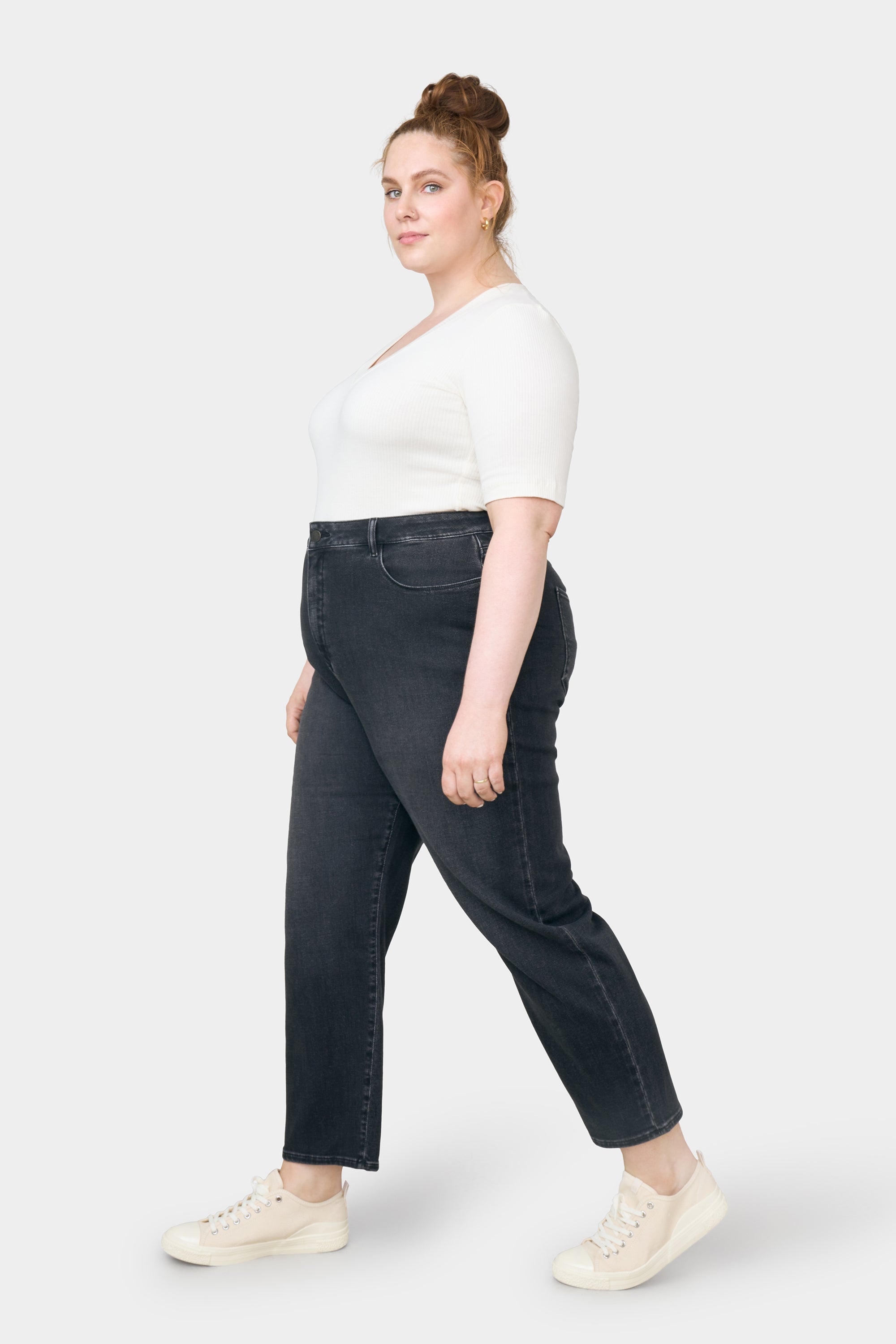 STARDUST O-Shape Soft Denim - Curvy - Black/Black