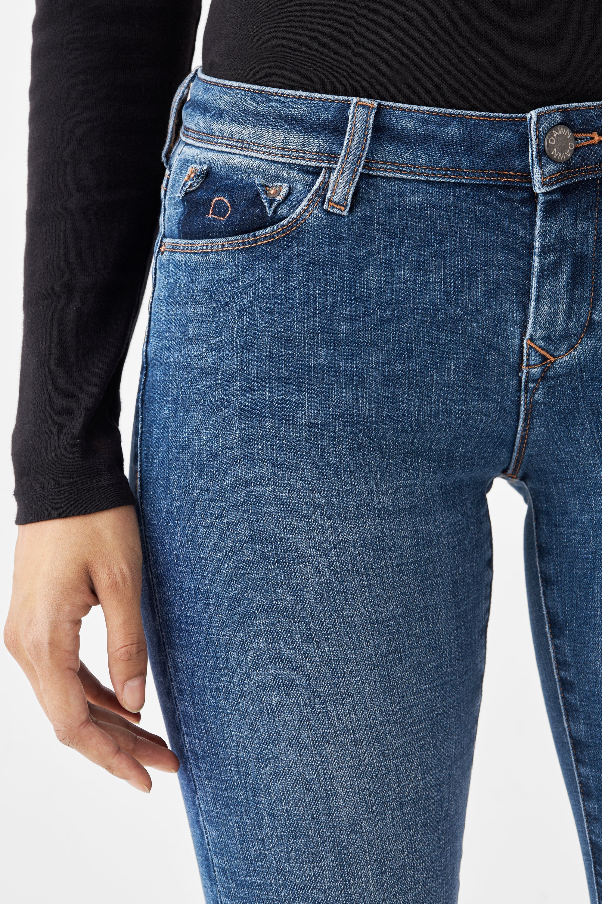 MID SUN Slim Comfortstretch - Design Details - Medium Blue