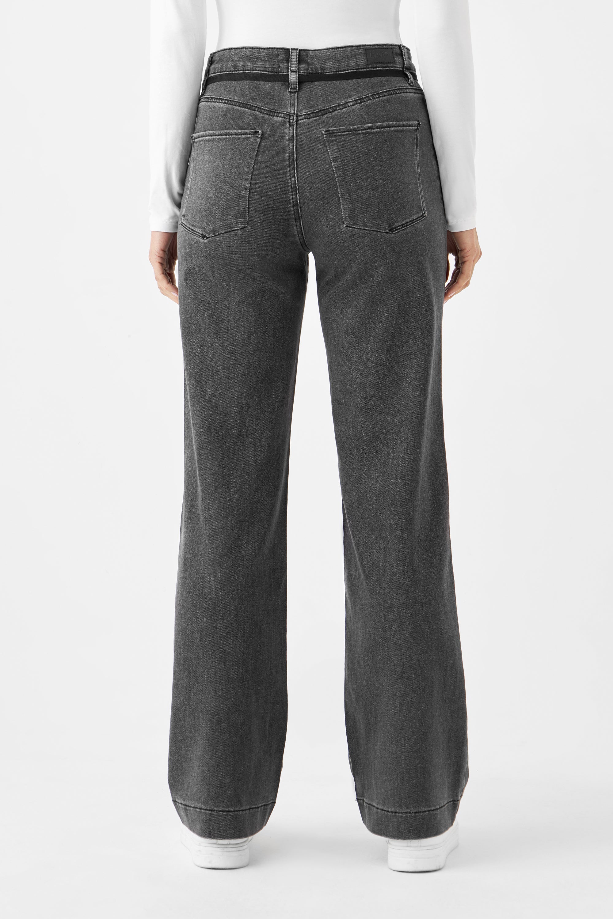 DEW Flared Soft Denim - French Pocket - Medium Grey