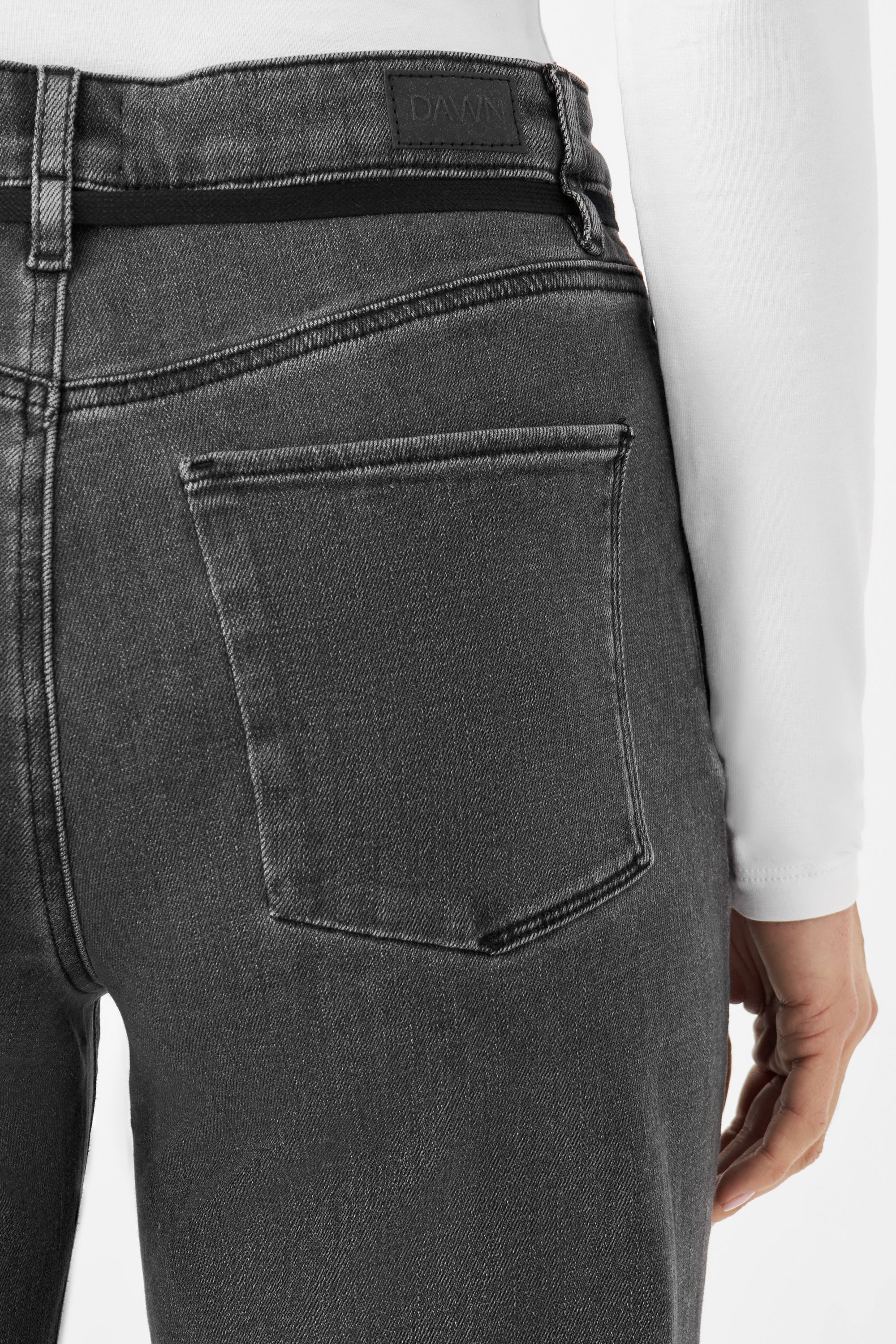 DEW Flared Soft Denim - French Pocket - Medium Grey