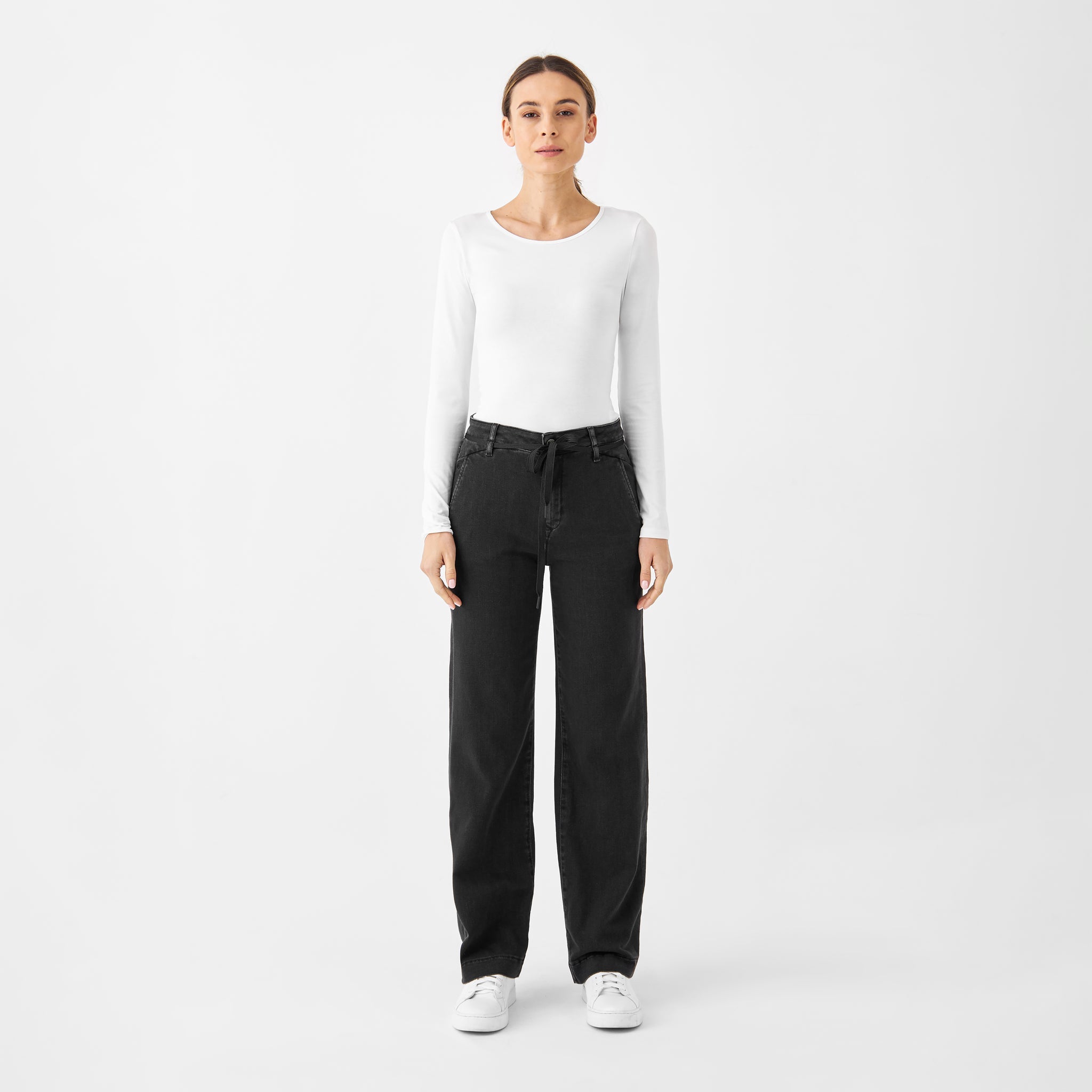 DEW Flared Soft Denim - French Pocket - Black Denim