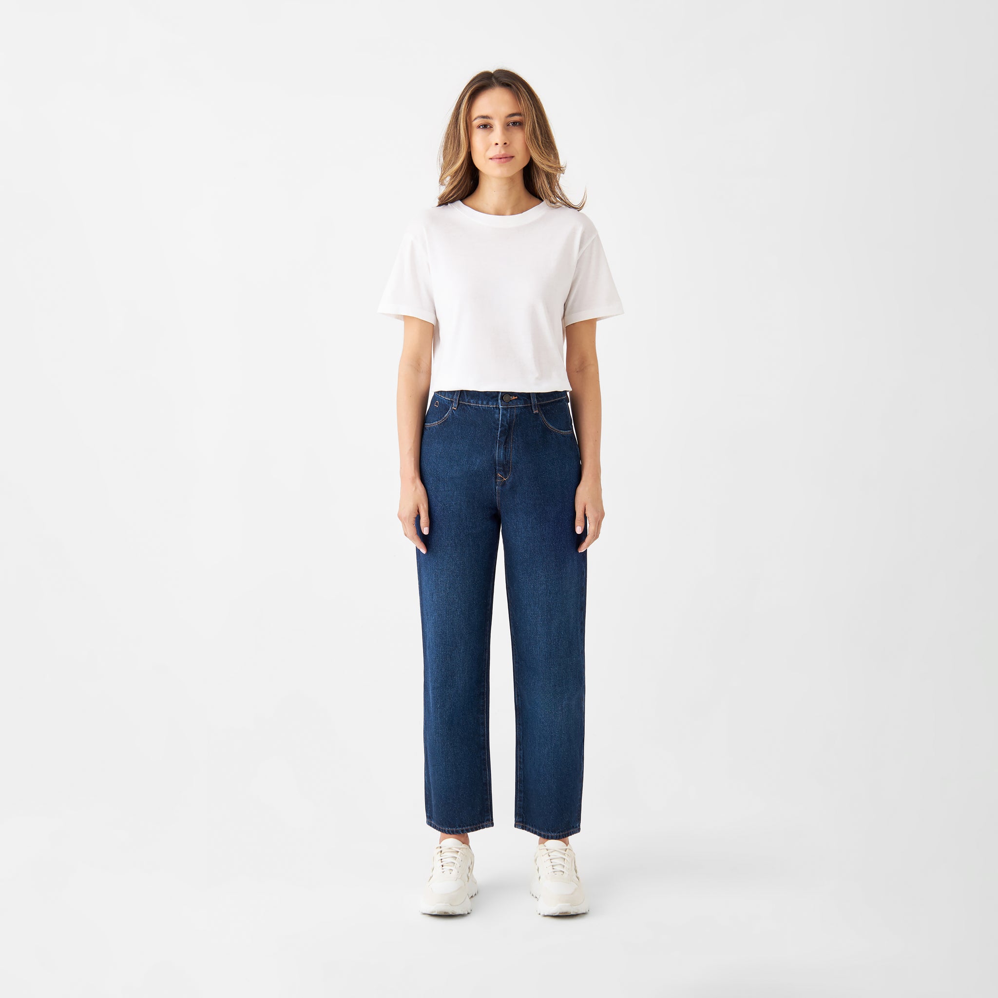 DAWN Wide Straight Cropped Non-Stretch - Minimal - Dark Blue