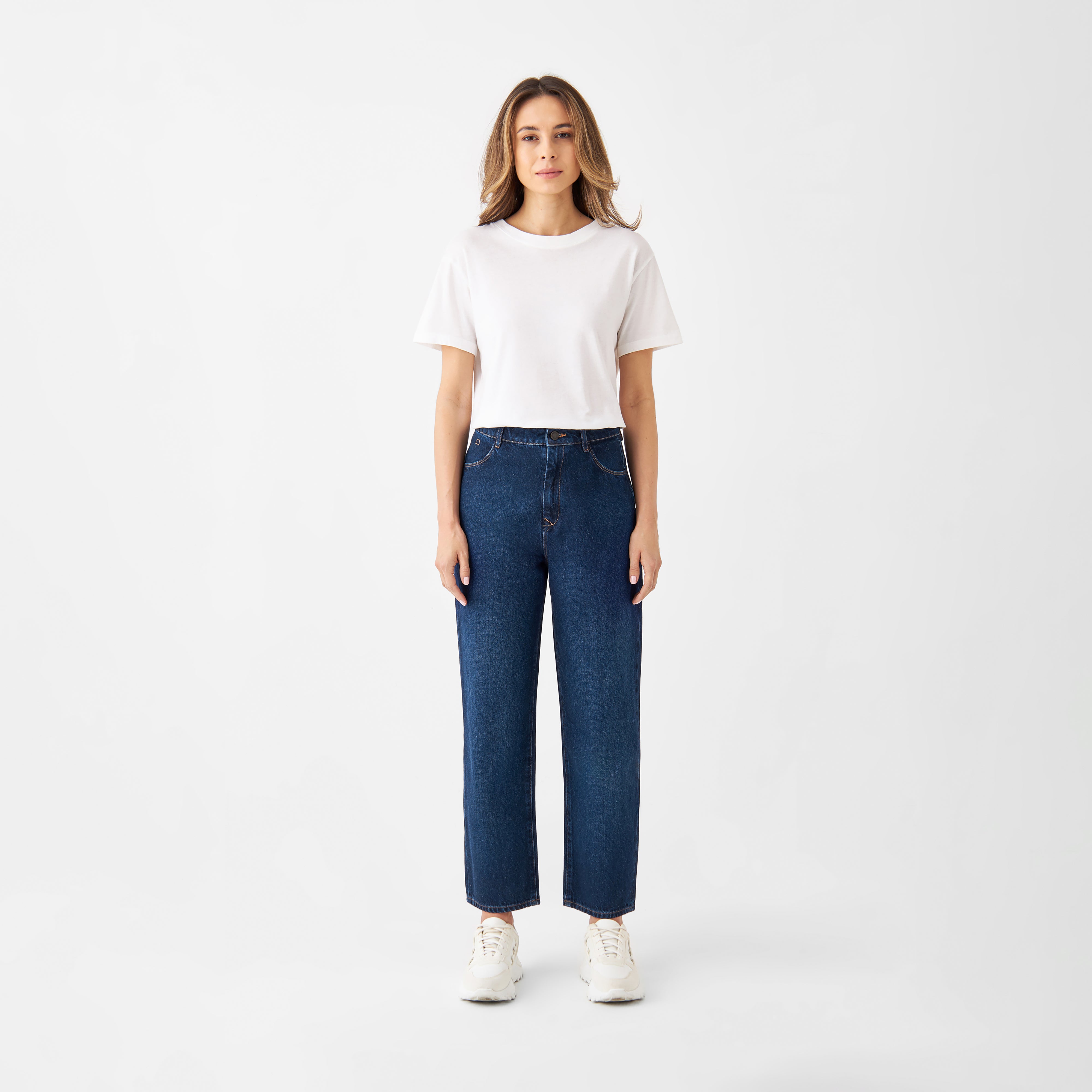 DAWN Wide Straight Cropped Non-Stretch - Minimal - Dark Blue