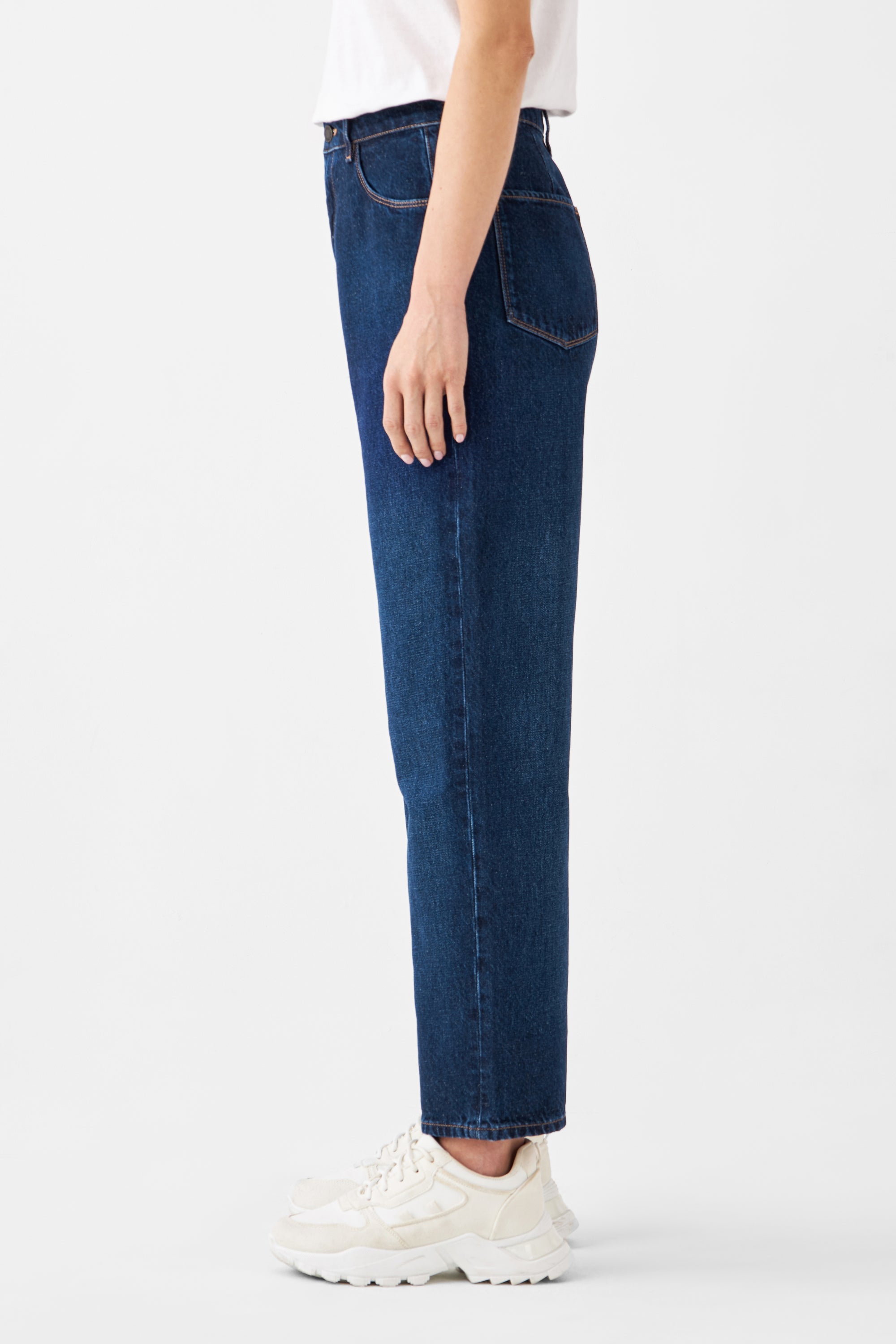DAWN Wide Straight Cropped Non-Stretch - Minimal - Dark Blue