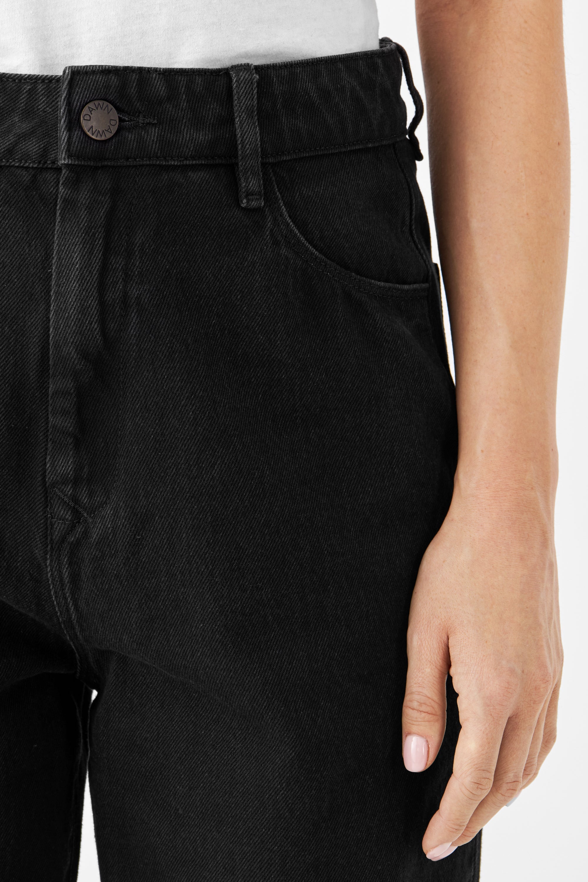DAWN Wide Straight Cropped Non-Stretch - Minimal - Black Denim