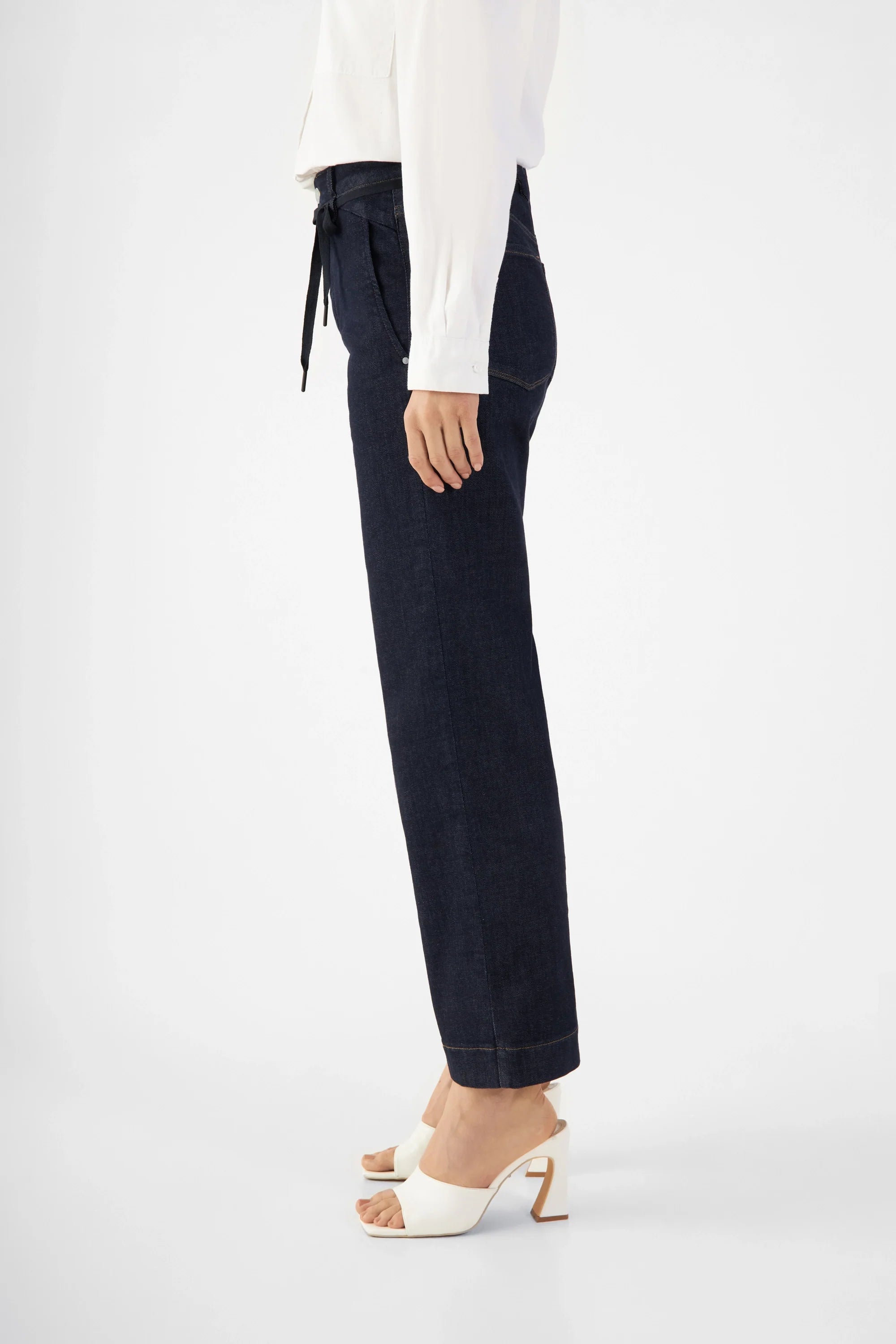 DEW Flared Cropped Soft Denim - French Pocket - Raw Blue