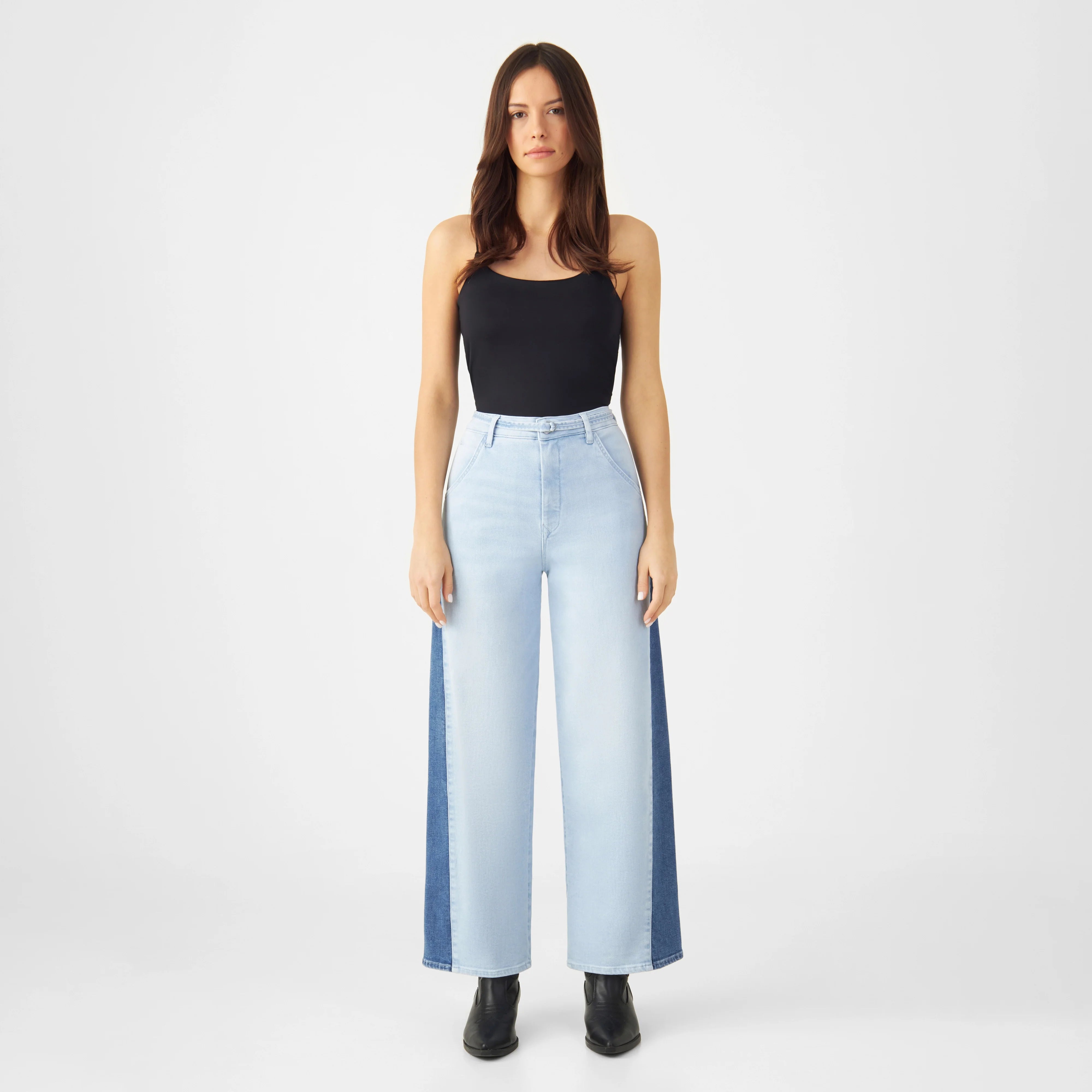 BLINK High Waist Culotte Jeans - Two Tone