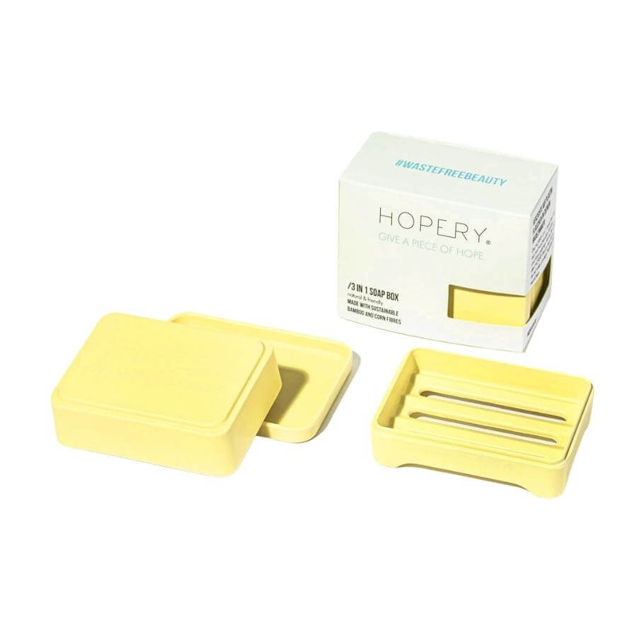 Hopery Seifendose ochre 3 in 1 einzeln auseinander gebaut und mit Verpackung