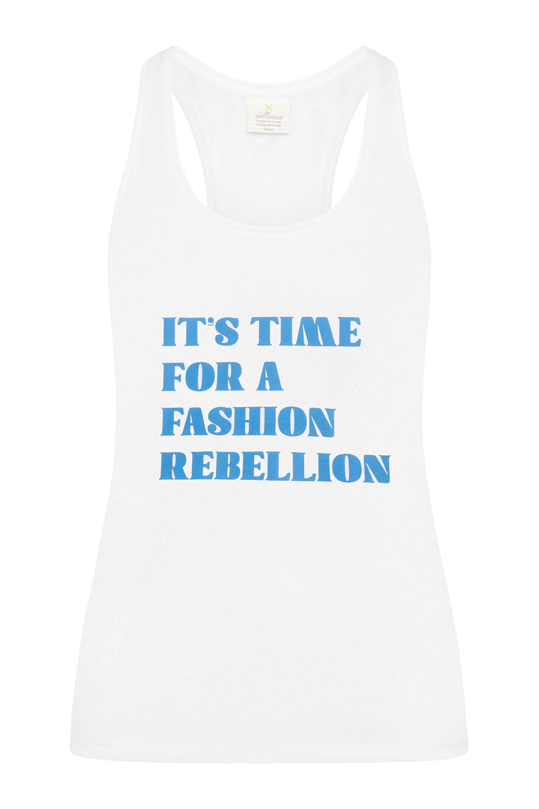Racer Tank with Print - Diamond White