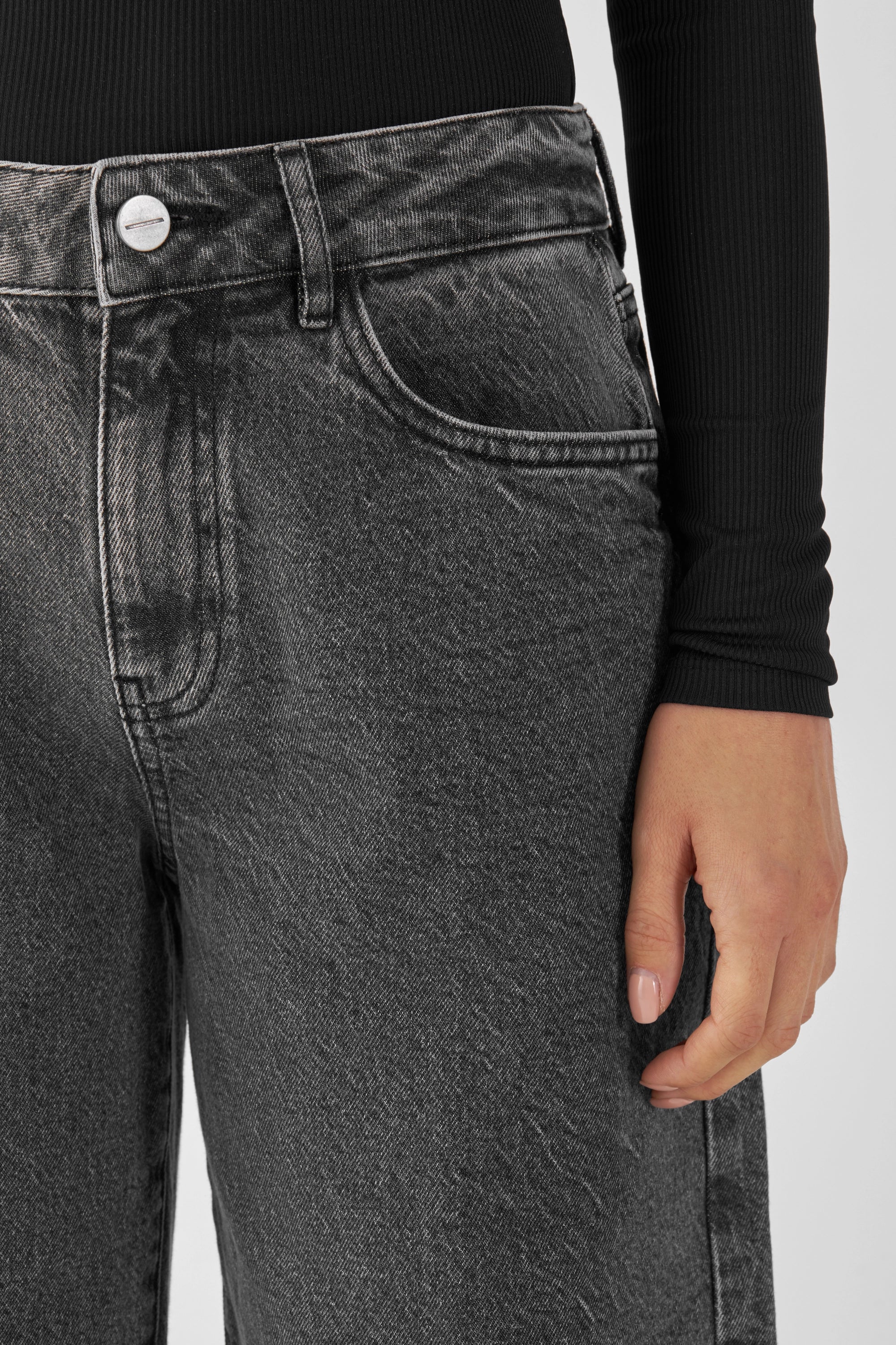 SUNNY Wide Leg Minimal Stretch - Open Hem - Light Grey